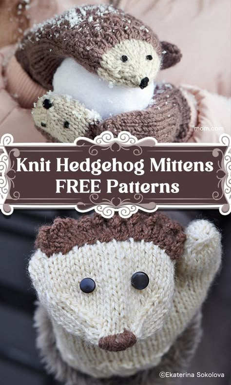 Hedgehog Mittens Pattern Free Knitting, Animal Mittens Knitting Pattern Free, Hedgehog Patterns Free, Knitted Hedgehog Pattern Free, Hedgehog Knitting Pattern Free, Knitted Mittens Free Pattern, Knit Mittens Free Pattern, Knit Hedgehog, Hedgehog Mittens