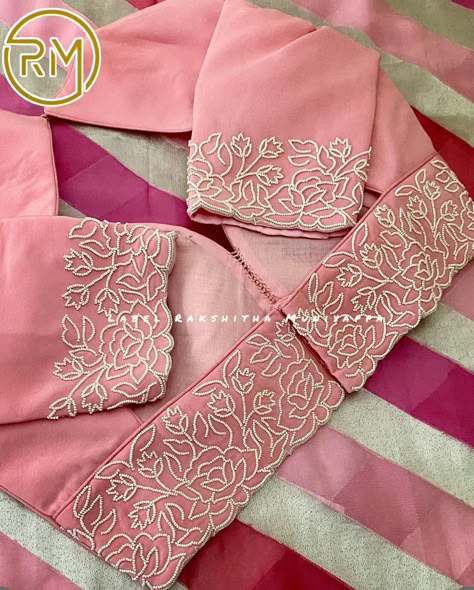 Moti Blouse Work, Moti Hand Work Blouse Design, Patu Saree Blouse Design, Moti Work Blouse Designs, Machi Work Blouse, Moti Work Blouse, Machi Work, Simple Maggam Work, Silk Saree Blouse Designs Patterns