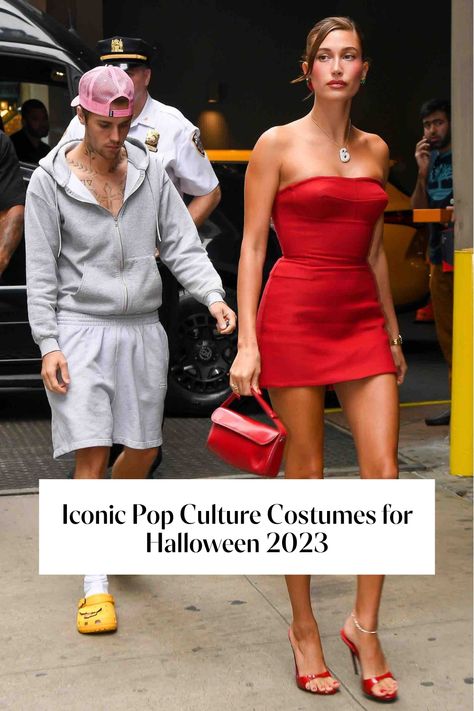 Halloween Costume Couple 2024, Hailey Bieber Justin Bieber Costume, Hailey Beiber Halloween Costumes, Brittney And Justin Costume, Justin Bieber And Hailey Bieber Costume, Best Vma Outfits, Couples Costume Halloween 2024, Jackie O And Jfk Costume, Hailey Bieber And Justin Bieber Costume