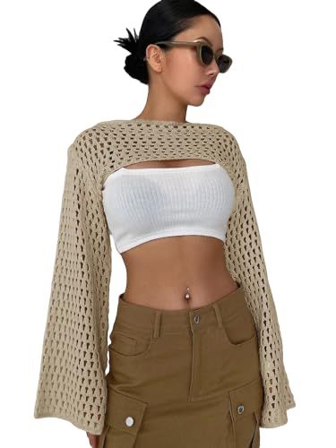 Crochet Crop Top Outfit, Crochet Tops Ideas, Crop Tops Crochet, Trendy Crochet Patterns, Crochet Long Sleeve Tops, Top A Crochet, Crochet Hand Bags, Crop Top Outfit, Cropped Shrug