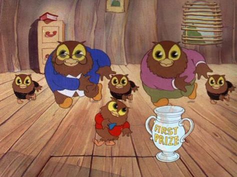 Owl Jolson (foreground) and his family dance in celebration of his first prize cup | I Love to Singa (1936) The Jazz Singer, Tex Avery, Best Cartoons Ever, Jazz Singer, Merrie Melodies, Demotivational Posters, Best Classic Cars, Good Cartoons, Old Cartoons