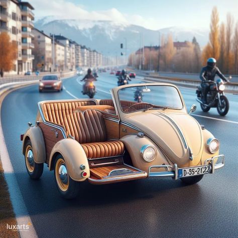 Vintage Ride: Vespa and Volkswagen Sidecars for Retro Adventures 15 Vw Buzz, Van Volkswagen, Volkswagen Beetle Vintage, Kombi Motorhome, Strange Cars, Tiny Cars, Cycle Car, Image Chat, Vintage Aesthetics