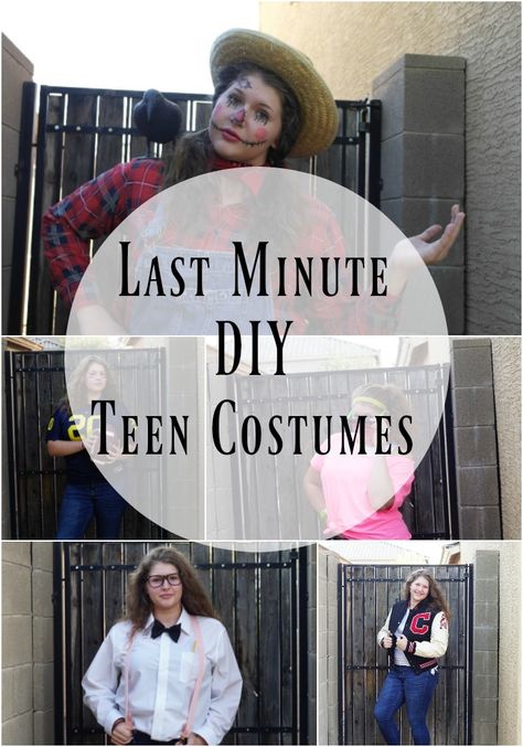 DIY Last Minute Teen Costumes for Halloween Diy Teen Halloween Costumes, Easy Last Minute Costumes, School Halloween Costumes, Teenage Halloween Costumes, Diy Teen, Quick Halloween Costumes