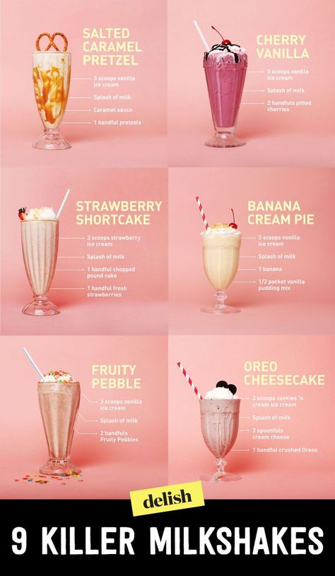 9 Killer Milkshakes That Will Rock Your World Resep Starbuck, Oreo Shake, Best Milkshakes, Oreo Milkshake, Resep Smoothie, Resep Diet, Starbucks Drinks Recipes, Milkshake Recipes, Milk Shakes