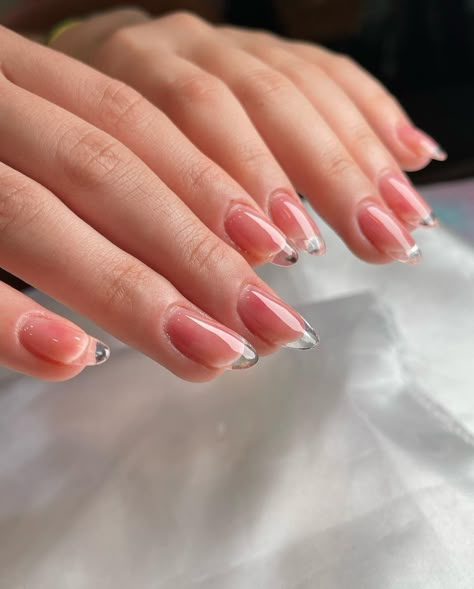 Clear Polish Nails, Clear French Tip, Clear Gel Nails, Battle Field, Hello Nails, Hippie Nails, Nails Now, Casual Nails, Blush Nails