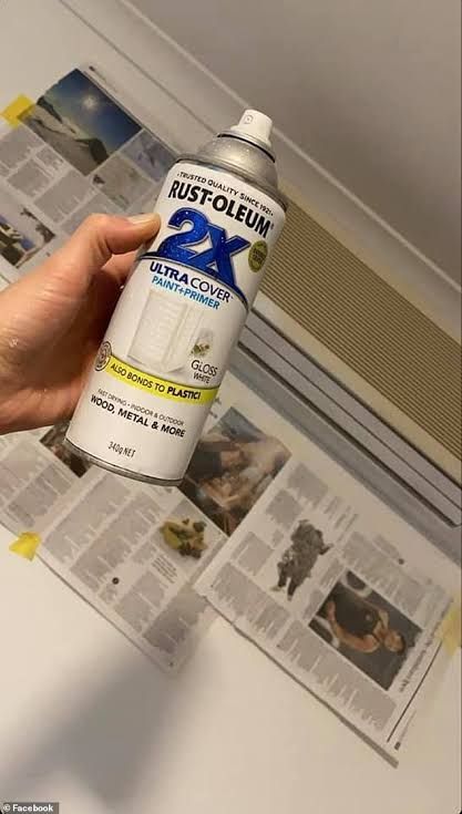 Australian design blogger turns yellowed air conditioner sparkling white with Bunnings spray paint