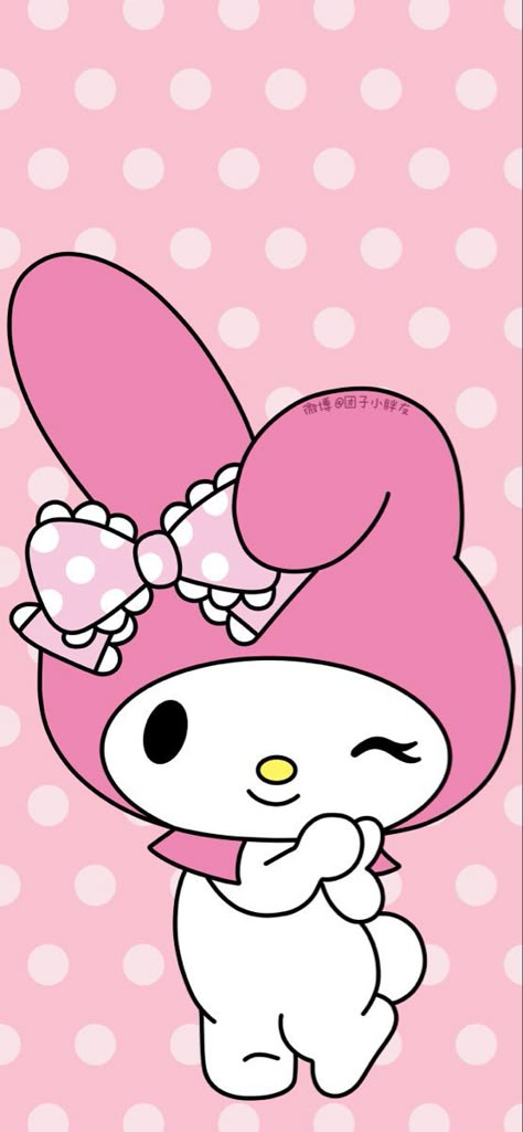 Easter Sanrio Wallpaper, Mymelody Background, My Melody Printables, Kuromi Wallpaper Pink, Melody Hello Kitty Wallpaper, My Melody Y Kuromi, Kuromi Y My Melody, Hello Kitty Bunny, Kuromi Pink