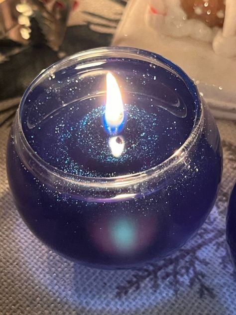 Blue Candle Aesthetic, Cute Candles Aesthetic, Galaxy Candle, Star Candles, Cool Candle, Glitter Decorations, Pretty Candles, Glitter Candle, Fancy Candles