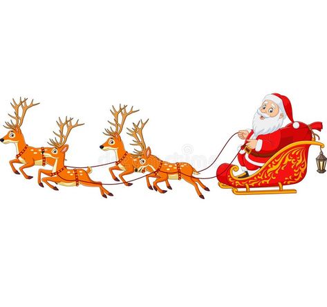 Christmas Cartoon Santa with Reindeer Sleigh vector illustration Christmas Fashion Photography, Reindeer Drawing, Santa With Reindeer, Santa Cartoon, Christmas Window Painting, Reindeer Sleigh, Cartoon Santa, Christmas Props, Santa And His Reindeer