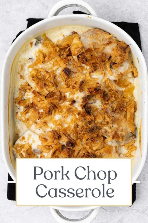 Crispy Pork Chops, Pork Chop Casserole Recipes, Cheesy Pork Chops, Pork Chop Casserole, Pork Casserole, Pork Chop Recipes Crockpot, Creamy Potatoes, Pork Chops And Potatoes, Easy Pork Chops