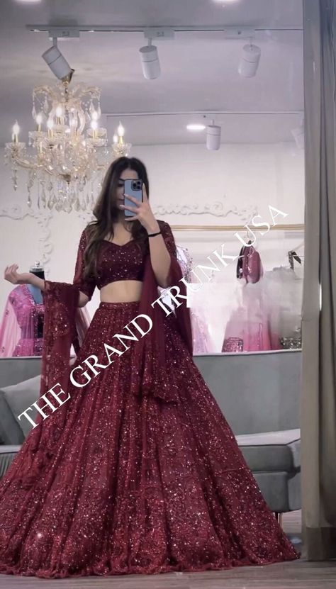 Sequence Lehenga Party Wear, Lehengas Blouse, Wedding Guest Lehenga, Guest Lehenga, Lehengas Party Wear, Indian Designer Lehenga, Bridesmaids Lehenga, Stylish Lehenga, Maroon Lehenga