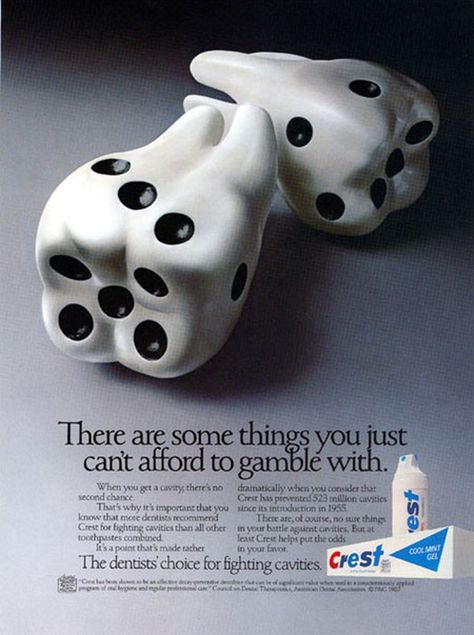 Don’t Roll The #Dice Where Your #Teeth Are Concerned! Advertising Techniques, Clever Advertising, 광고 디자인, Visual Metaphor, Dental Art, Publicidad Creativa, Guerilla Marketing, Best Ads, Print Advertising