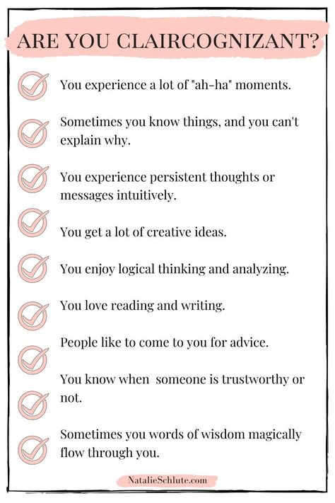 Are you receiving psychic knowings? Claircognizance is clear knowing. It's the ability to receive psychic information through knowings. Learn what it means to be claircognizant, signs that you have this gift, and how to use it to be a better manifestor. #psychic #intuition #intuitive #claircognizant #claircognizance Claircognizant Empath Abilities, Claircognizance Psychic Abilities, Crystals For Clairaudience, Clairaudience Psychic Abilities, How To Develop Clairvoyance, Claircognizant Empath, Clairvoyance Psychic Abilities, Clairvoyant Psychic Abilities, Psychic Mediums Development