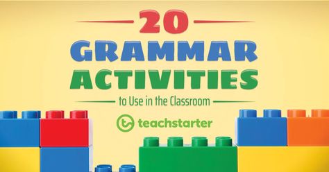 20 ways to make teaching and learning the wonderful world of grammar fun. How To Teach Grammar, English Teaching Ideas, Cloze Activity, Activities Elementary, Grammar Games, Good Grammar, Grammar Humor, Teaching English Grammar, Esl Resources