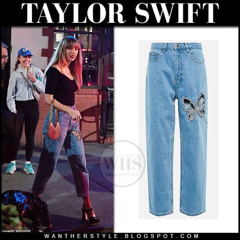 Taylor Butterfly Jeans, Butterfly Jeans Taylor Swift, Taylor Swift Butterfly Jeans, Eras Tour Jeans, Taylor Swift Jeans, Taylor Swift Butterfly, Jean Chains, Bedazzled Denim, Outfit For Party