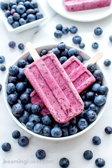 Vegan-Blueberry-Coconut-Popsicles-Gluten-Free-Dairy-Free-1-1 Mixed Berry Popsicles, Creamy Popsicles, Berry Popsicles, Coconut Popsicles, Refined Sugar Free Recipes, Homemade Popsicles, Vegan Blueberry, Desserts Vegan, Milkshakes