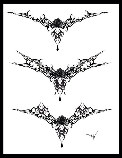 Victorian Chest Tattoo, Gotik Tattoo, Bats Tattoo Design, Lower Back Tattoo Designs, Lace Tattoo Design, Gothic Flowers, Bug Tattoo, Gothic Lace, Omerta Tattoo