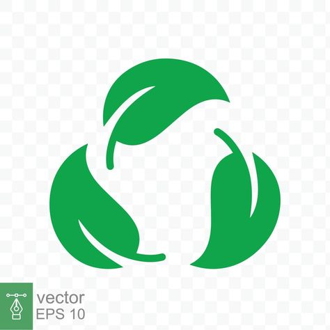 Recycle icon. Green leaf circle logo, biodegradable recyclable plastic free package symbol, eco friendly product template. Vector illustration isolated. EPS 10. Recycle Icon, Eco Friendly Logo, Eco Friendly Product, Brochure Design Layouts, Standee Design, Recycle Logo, Eco Logo, App Background, Product Template