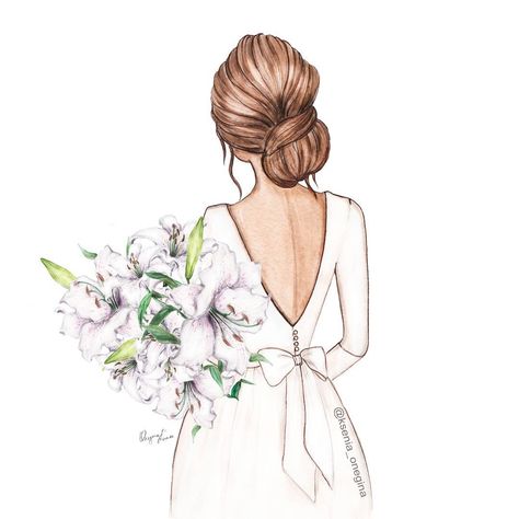 Bride illustration #fashionillustrator #fashion #glamour #illustrator #drawing