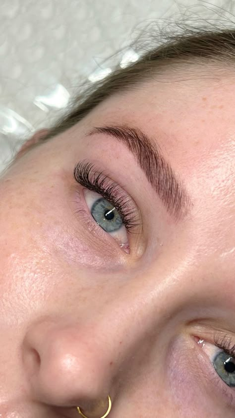 Natural Lash Extensions Short, Short Classic Eyelash Extensions, Light Lash Extensions Styles, Hybrid Lash Extensions Short, Natural Wispy Lash Extensions Short, Lash Extensions Simple, Short Hybrid Lashes, Soft Hybrid Lash Extensions, Classic Eyelash Extensions Cat Eye