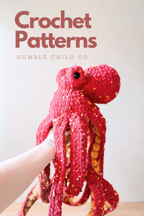 The Bestselling Giant Octopus CROCHET pattern from Humble Child Co. You can find Anchor the Octopus along with other Easy-To-Follow digital PDF patterns in our Etsy shop. #Amigurumi #Crochetpattern #CrochetOctopus Amigurumi Free Pattern Large, Giant Squid Crochet Pattern, Octopus Pattern Crochet, Large Crochet Amigurumi Free Patterns, Crochet Big Octopus Free Pattern, Giant Crochet Octopus Free Pattern, Funny Crochet Amigurumi, Giant Crochet Pattern, Amigurumi Crochet Animals