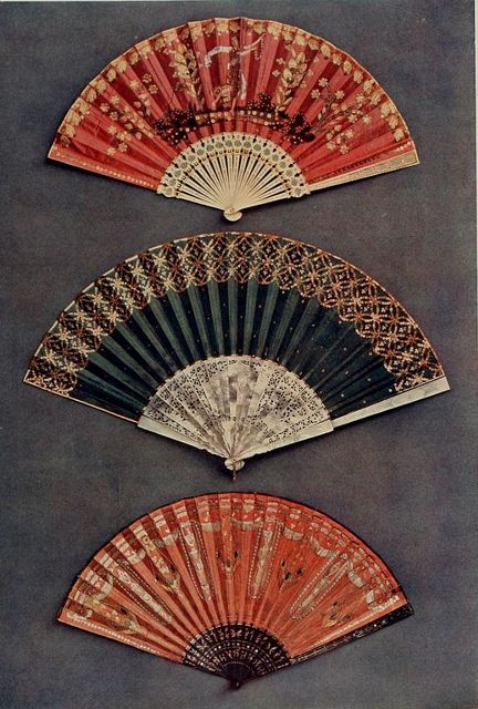 Vintage Fans: Late 18th Century French c1795 - Directoire fans - silk mounts, sticks, mother of pearl, ivory and ebony respectively | Flickr - Photo Sharing! Coat Blouse, Chinese Fans, Folding Fans, Antique Fans, Old Fan, Folding Hand Fan, Japanese Fan, 18th Century Fashion, Vintage Fans