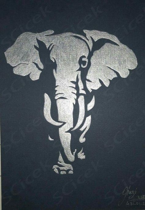 Elephant Art Drawing, Elephant Stencil, Elephant Painting Canvas, Animal Stencil Art, Metal Sculpture Wall Art, Elephant Graphic, Elephant Artwork, Art Projects Ideas, Afrique Art