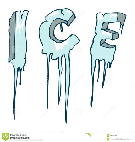 Illustration about Frozen Ice word, Vector Illustration on White Background. Illustration of typography, design, christmas - 59594084 Frozen In Ice Art, Cold Typography, Ice Typography, 2024 Lettering, Frozen Illustration, Random Tattoos, Word Art Typography, Typography Drawing, Word Drawings