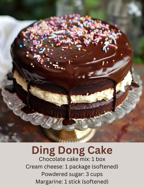 Ding Dong Cake Chocolate Ding Dong Cake Recipe, Ding Ding Cake Recipe, Ding Dong Cake Recipe Box Cake, Easy Ding Dong Cake, Ding Dong Cake Recipe Easy, Ding Dong Bundt Cake, Peanut Butter Brownie Trifle, Ding Dong Cake Recipe, Easy Blackberry Cobbler