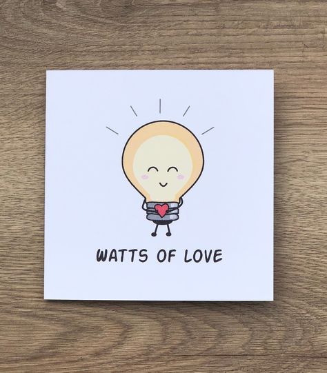 Cute Lightbulb, Card Puns, Sending Birthday Wishes, Posters Ideas, Punny Cards, Science Puns, Holding A Heart, Best Friend Drawings