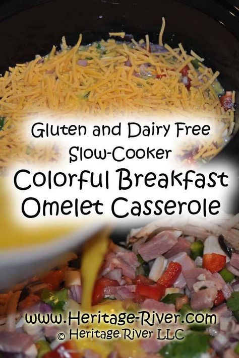 Crockpot Breakfast Casserole Gluten Free, Dairy Free Crockpot Breakfast, Healthy Slow Cooker Breakfast, Crockpot Omelet Casserole, Gluten Free Crockpot Breakfast, Dairy Free Egg Casserole, Breakfast Casserole Gluten Free, Crockpot Dairy Free, Omelet Casserole