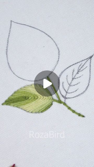 Embroidery Leaves Tutorials, Leaf Embroidery Tutorial, Trending Embroidery, Hand Tutorial, Embroidery Leaves, Embroidery Floss Crafts, Leaves Embroidery, Brazilian Embroidery Stitches, Embroidery Easy