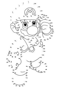 Dot to Dot Printables - Best Coloring Pages For Kids Hard Dot To Dot, Oppgaver For Barn, Mario Day, Mario Crafts, Dot To Dot Printables, Super Mario Coloring Pages, Dots Free, Mario Bros Party, Dot Worksheets