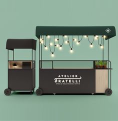 Cafe Stand Design, Pop Up Food Stand Ideas, Pop Up Kiosk, Pop Up Store Design Ideas, Pop Up Kitchen, Roda Gerobak, Street Food Cart, Food Stall Design, Gerobak Dorong