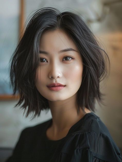 Bob Haircuts for Round Faces - Find Your Perfect Style Round Face With Bob Haircut, Asian Hairstyles For Round Face For Women, Haircuts For Asian Women Round Faces, Asian Haircut Medium Round Faces, Bob Haircut For Asian Round Face, Haircut Ideas For Short Hair Round Faces, Short Bob Asian, Asian Long Bob, Asian Bob Round Face