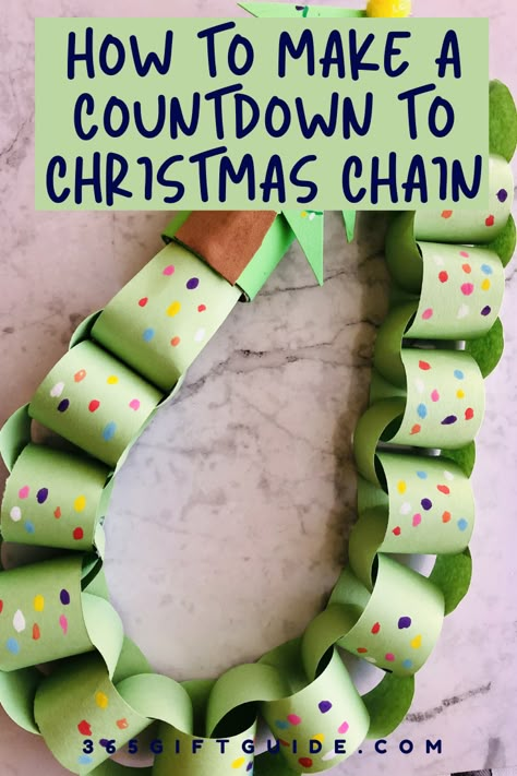 Fun Christmas Countdown For Kids, Paper Chains Christmas Countdown, Easy Christmas Crafts For Classroom, Preschool Countdown To Christmas, Toddler Christmas Countdown Craft, Christmas Paper Chain Countdown, Christmas Countdown Garland, Toddler Countdown To Christmas, Advent Chain For Kids