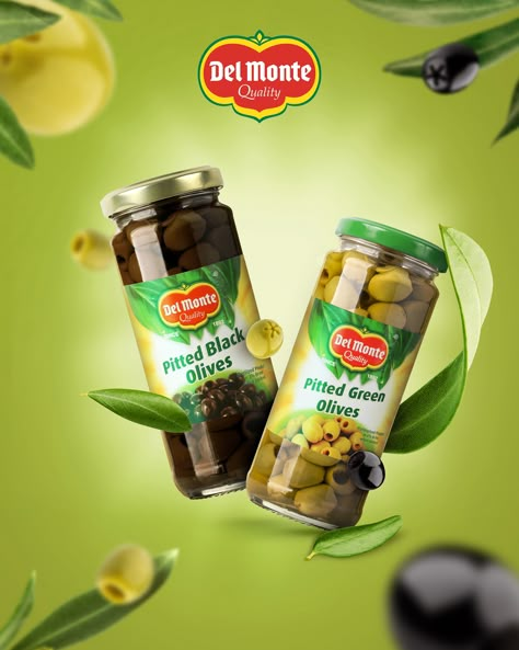 Olives Ad Design Inspiration. Olive Packaging Design, Food Advertisement Poster Products, Food Graphic Design Social Media, Food Graphic Design Advertising, Food Ad Design, Olives Packaging, Food Poster Design Graphics, Food Product Design, Food Ads Design