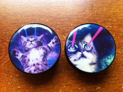 Space Kitten Plugs Buy 2 Pairs Get 1 Free by Plugzilla on Etsy Empire Symbol, Pretty Plugs, Gauged Ears, Saddle Fitting, Cool Piercings, Plug Earrings, Tunnels And Plugs, Gauged Earrings, Ear Gauges