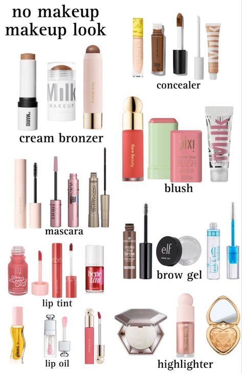 makeup products, makeup look, no makeup look, makeup design, beauty, skincare Simple Makeup Needs, Good Makeup To Buy, Makeup At Sephora, Makeup For Teens Products, Makeup This Or That, Back To School Makeup Products, Good Highlighters For Makeup, Makeup Needs List, Make Up Recommendations