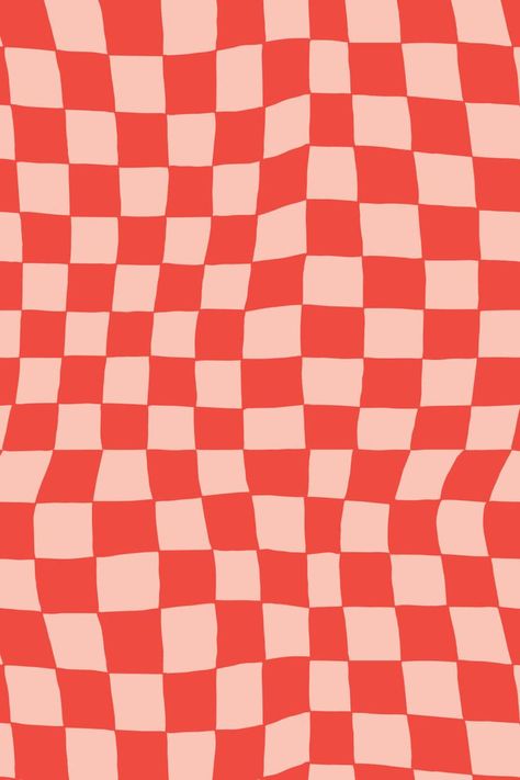 A playful, hand-drawn checkered pattern I created as a supporting brand element for Starfruit. Pink And Red Checkered Wallpaper, 3d Checkered Pattern, Red Pink Graphic Design, Red Print Wallpaper, Checkered Design Graphic, Funky Checkered Pattern, Colorful Checkered Wallpaper, Red And Pink Pattern, Red Cute Background