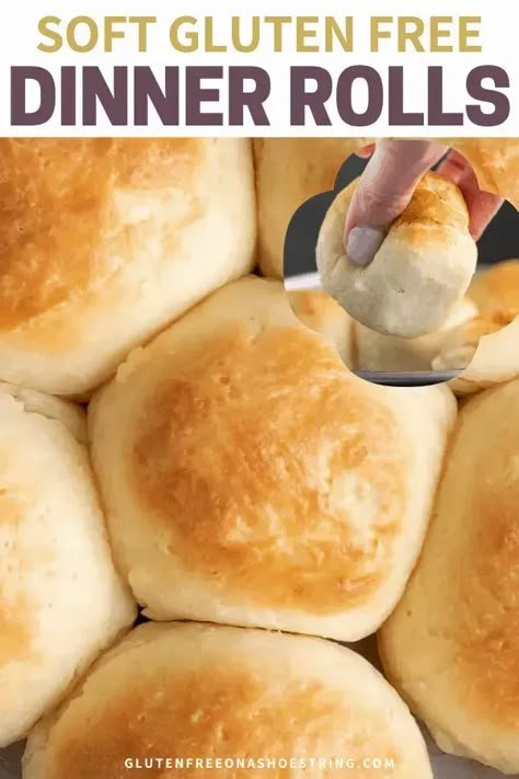 Bake up these gluten-free dinner rolls, and you'll have the family running to the table. These soft and squishy gf yeast rolls really are so easy to make! Homemade Gf Rolls, Gluten Free Bread Substitutes, Gluten Free Dinner Roll Recipe, Gluten Free Runza Recipe, Momma Knows Gluten Free, Homemade Bread Gluten Free, Thanksgiving Food Gluten Free, How To Become Gluten Free, Yummy Gluten Free Recipes