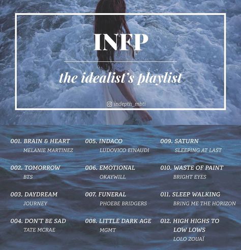 Infp Vibes, Infp Books, Infp T Personality, Infp Personality Type, Song Recs, Infp Infj, Infp Personality, Mbti Enneagram, Song Suggestions