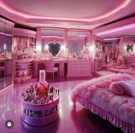 Barbie Dream House Apartment, Barbie Dream House Aesthetic, Girly Pink Bedroom, Glam Room Decor, Girly Room Decor, Girly Apartments, Pink Rooms, Girly Apartment Decor, Dream Bedroom Inspiration