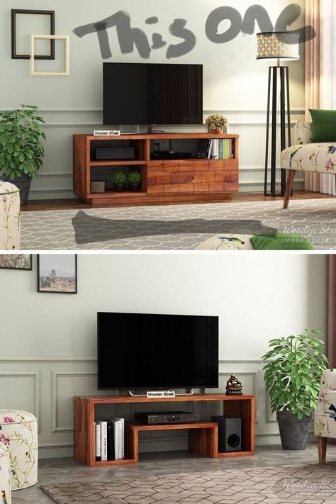 Wooden Television Stand, Tv Table Ideas Small Spaces, Tv Wooden Stand, Tv Stand Designs Simple, Living Room Tv Table Ideas, Television Table Ideas, Wooden Tv Table Ideas, Simple Tv Stand Design, Wooden Tv Stand Ideas For Living Room