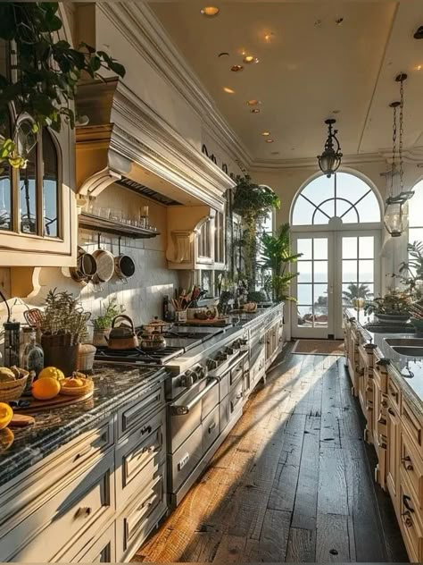 Paris France Houses, Open Cottage Kitchen, Castle House Decor, East Coast House Aesthetic, House Design Vintage, Shifting Places, Dream House Aesthetic, Dream Life House, House Exteriors