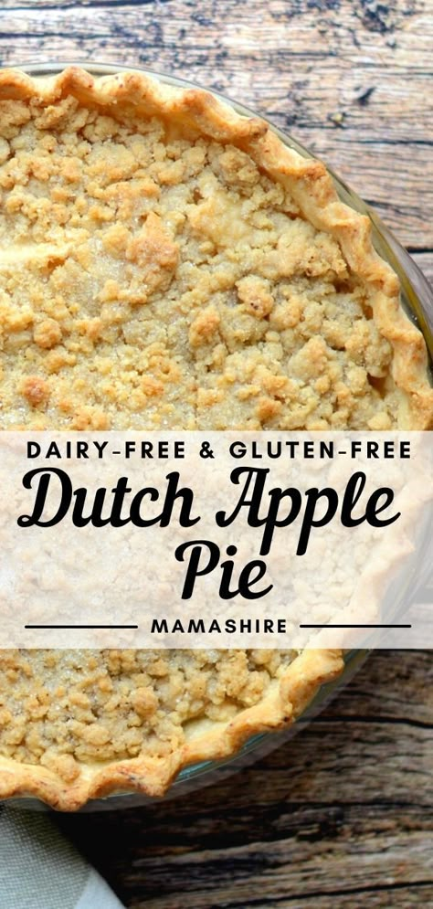 A photo of a whole Dutch apple pie. Dairy Free Apple Pie, Gluten Free Apple Recipes, Dairy Free Pies, Gluten Free Pies, Pillsbury Gluten Free, Gluten Free Apple Pie, Gluten Free Comfort Food, Gluten Free Pie Crust, Dutch Apple Pie