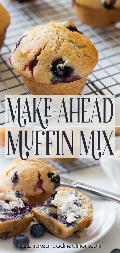 This is the very best muffin mix recipe you will ever try!  It is super easy, and makes baking muffins anytime you want a breeze!  Get bakery muffins in your own home!!  Make the dry mix ahead of time to speed your morning routine.  #muffins #muffinmixrecipe #easybreakfast #bestmuffins #makeahead Homemade Muffin Mix, Basic Muffin Mix, Breakfast Quick And Easy, Muffin Mix Recipe, Baked Muffins, Bakery Muffins, Muffins For Breakfast, Best Freezer Meals, Muffin Flavors