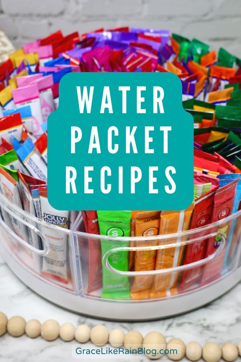 Flavored Waters For Party, Diy Single Serve Drink Packets, Singles To Go Drinks, Keto Drink Mixes For Water, Watertok Tiktok Recipes No Syrup, Adding Flavor To Water, Organize Drink Packets, Flavored Water For Parties, Sonic Blue Ocean Water Drink Recipes