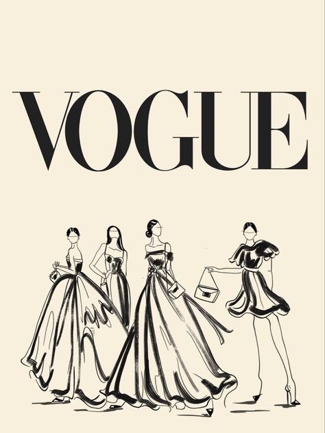 Inspired by Vogue Vintage Vogue Illustration, Vogue Painting Ideas, Vogue Graphic Design, Vogue Aesthetic Vintage, Old Vogue Covers, Classic Bathroom Floor Tile, Vintage Vogue Aesthetic, Fashion Illustration Magazine, Vogue Painting