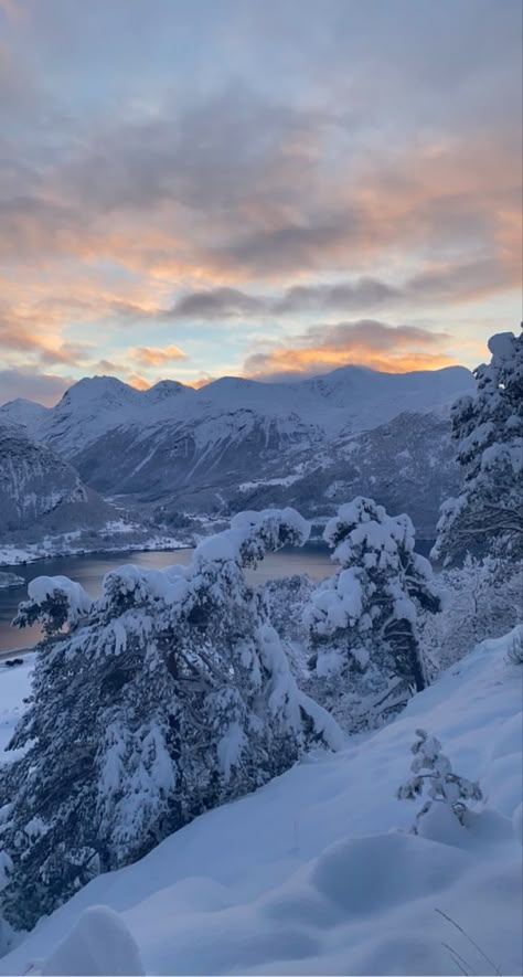 #winter #snow #mountains #norway #sunnmøre #winterwonderland Winter In Norway Aesthetic, Pretty Winter Photos, Snow In Mountains, Snow At Christmas, Norway Mountains Winter, Winter In Alaska, Snow Asthetic Picture, Denmark Aesthetic Winter, Wallpaper Backgrounds Snow